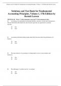 TEST BANK for Fundamental Accounting Principles Vol. 1 17th Edition by Kermit D. Larson , John J Wild & Barbara Chiappetta. Questions and Answer keys. A+