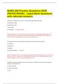 NURS 209 Practice Questions HESI  (PATHO BOOK). Latest Bank Questions  with rationale answers.
