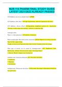 NUR 114 PHARM FINAL STUDY GUIDE LATEST 2023&sol;2024 ALREADY PASSED