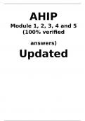 AHIP  Module 1, 2, 3, 4 and 5 (100% verified answers) Updated