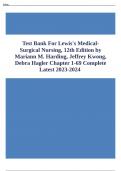 Test Bank for Lewis's Medical-Surgical Nursing&comma; 12th Edition by Mariann M&period; Harding&comma; Jeffrey Kwong&comma; Debra Hagler Chapter 1-69