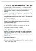NR599 Nursing Informatics Final Exam 2023