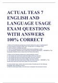 UPDATED ACTUAL TEAS 7 ENGLISH AND LANGUAGE USAGE EXAM QUESTIONS WITH ANSWERS 100% CORRECT(2024))