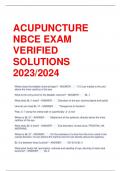 LATEST ACUPUNCTURE NBCE EXAM VERIFIED SOLUTIONS 2023&sol;2024