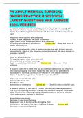 PN ADULT MEDICAL SURGICAL ONLINE PRACTICE B 2023&sol;2024 LATEST QUESTIONS AND ANSWER 100&percnt; VERIFIED