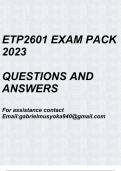 Entrepreneurial Skills&lpar;ETP2601 Exam pack 2023&rpar;