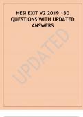 HESI EXIT V2 2019 130 QUESTIONS WITH UPDATED ANSWERS.