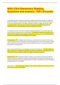 WGU C910 Elementary Reading&comma; Questions and answers&comma; 100&percnt; Accurate