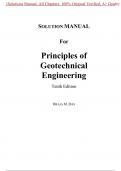 Solutions Manual For Principles of Geotechnical Engineering 10th Edition By Braja M. Das (All Chapters, 100% original verified, A+ Grade)