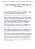 STUDY REVIEWS TEST FOR TNCC 8TH  EDITION