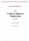 Traffic and Highway Engineering, 5e Nicholas Garber, Lester Hoel (Solutions Manual All Chapters, 100% original verified, A+ Grade)