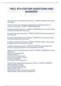 TNCC 8TH EDITION QUESTIONS AND  ANSWERS