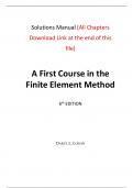 Solutions Manual for A First Course in the Finite Element Method &lpar;Enhanced Edition&rpar; 6th Edition By Daryl Logan &lpar;All Chapters&comma; 100&percnt; original verified&comma; A&plus; Grade&rpar;