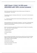 A301 Exam 1 &lpar;Unit 1-4&rpar; SG exam 2023&sol;2024 with 100&percnt; correct answers