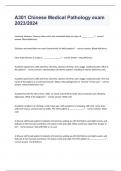 A301 Chinese Medical Pathology exam 2023&sol;2024