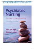 Test Bank Psychiatric Nursing Contemporary Practice 7th Edition by Mary Ann Boyd; Rebecca Luebbert Chapter 1-43 Complete 