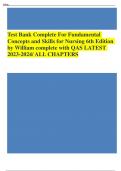 Test Bank Complete For Fundamental  Concepts and Skills for Nursing 6th Edition by William complete with QAS LATEST  2023-2024&sol; ALL CHAPTERS