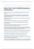 Neuro Test 1 Unit 2 (USAHS) Questions and Answers