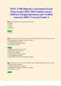 WGU C706 Objective Assessment Exam Prep &lpar;Latest 2023&sol; 2024 Update&rpar; Secure Software Design&vert; Questions and Verified Answers&vert; 100&percnt; Correct&vert; Grade A