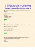 WGU C706 Secure Software Design Exam &lpar;Latest 2023&sol; 2024 Update&rpar; &vert; Questions and Verified Answers&vert; 100&percnt; Correct&vert; Grade A