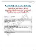 Complete; ATI Safety Tests Questions and Answers| Test Bank |Verified Answers/ Graded A+