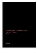 California Real Estate Principles Eleventh Edition Questions and Answers 2023-2024 with complete solution