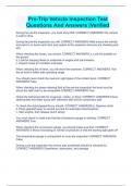 Pre-Trip Vehicle Inspection Test Questions And Answers &vert;Verified