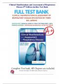 Clinical Manifestations and Assessment of Respiratory Disease 8th Edition Jardins Test Bank - Questions & Answers (Scored A+) / Best 2023