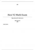 HESI V2 Math Exam | (Rated 98%) Questions & Answers | 2023 Update