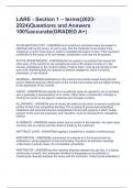 LARE - Section 1 &ndash; terms&lpar;2023-2024&rpar;Questions and Answers 100&percnt;accurate&lpar;GRADED A&plus;&rpar;