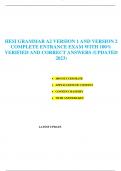 HESI GRAMMAR A2 VERSION 1 AND VERSION 2 COMPLETE ENTRANCE EXAM WITH 100% VERIFIED AND CORRECT ANSWERS (UPDATED 2023)
