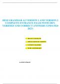 HESI GRAMMAR A2 VERSION 1 AND VERSION 2 COMPLETE ENTRANCE EXAM WITH 100&percnt; VERIFIED AND CORRECT ANSWERS &lpar;UPDATED 2023&rpar;