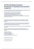 ATI NCLEX Medical Surgical Assessment 1 Questions and Answers  &lpar; rated A&plus;&rpar;