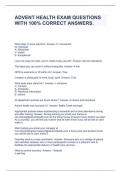 ADVENT HEALTH EXAM QUESTIONS WITH 100&percnt; CORRECT ANSWERS&period;