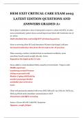 HESI EXIT CRITICAL CARE EXAM 2023 LATEST EDITION QUESTIONS AND ANSWERS GRADED A+