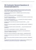 VA Contractor General Questions & Answers&lpar;Graded A&plus;&rpar;