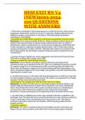 HESI EXIT RN V4 &lpar;NEW&rpar;2023-2024 100 QUESTIONS WITH ANSWERS 