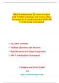 HESI Fundamentals 12 Latest Versions with Verified Questions and Answers Best Document for Exam Preparation With 100 % Satisfaction Guaranteed