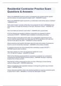 Residential Contractor Practice Exam Questions & Answers