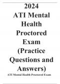 2024  ATI Mental Health Proctored Exam  (Practice Questions and Answers)