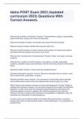 Idaho POST Exam 2023 &lpar;Updated curriculum 2023&rpar; Questions With Correct Answers&period;
