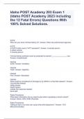 Idaho POST Academy 203 Exam 1 &lpar;Idaho POST Academy 2023 including the 12 Fatal Errors&rpar; Questions With 100&percnt; Solved Solutions&period;