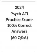 2024  Psych ATI Practice Exam-  100% Correct Answers  (60 Q&A)