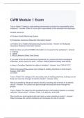 CWB Module 1 Exam Questions and Answers Graded A
