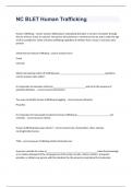 NC BLET Human Trafficking question and  answers graded A+