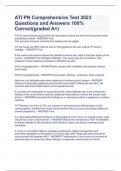 ATI PN Comprehensive Test 2023 Questions and Answers 100% Correct(graded A+)