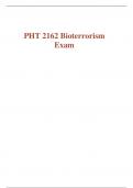 PHT 2162 Bioterrorism Exam