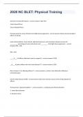 2020 NC BLET Physical Training  questions and answers graded A+ 