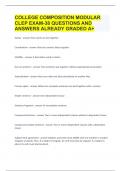 COLLEGE COMPOSITION MODULAR CLEP EXAM-38 QUESTIONS AND ANSWERS ALREADY GRADED A+