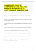 College Composition Modular, CLEP College Composition Modular Lesson 1, CLEP College Composition Modular Lesson 2, CLEP College Composition Modular exams questions and answers 2024